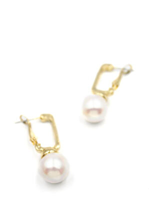 İncili Küpe - Beyaz