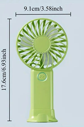 3 Hız Kademeli Şarjlı Sessiz El Vantilatörü Telefon Tutucu Özellikli El Masa Fanı