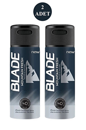 2 Adet Mountain Fresh Erkek Deodorant 150ml Leke Bırakmaz