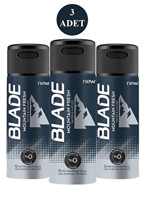 3 Adet Mountain Fresh Erkek Deodorant 150ml Leke Bırakmaz
