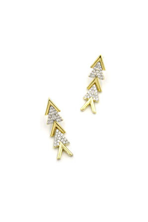 Taşlı Küpe - Altın