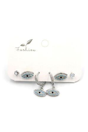 Çoklu Göz Küpe - Gümüş