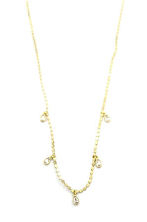 Ezme Zincir Charm Kolye - Altın