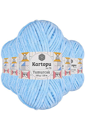 5 Adet Yumurcak Kadife El Örgü İpi Mavi K540