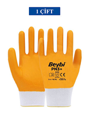 Pn3+ Sarı Iş Eldiveni Polyester Örme Nitril Beybi No:10 Royaleks Group - 1 Çift