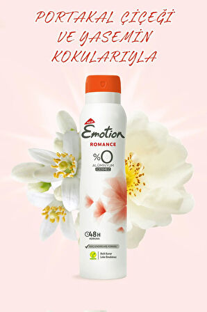 3 Adet Emotion Romance Kadın Vegan Deodorant 150 Ml Hızlı Kurur, Leke Bırakmaz