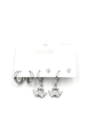 Çoklu Kuğu Küpe - Gümüş