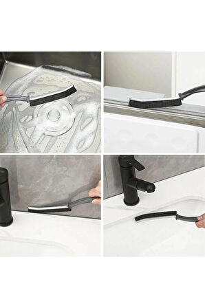 Çok Amaçlı Multi Ince Temizlik Fırçası Derz Arası Banyo Mutfak Lavabo Detay Temizleme Fırçası 2 Adet