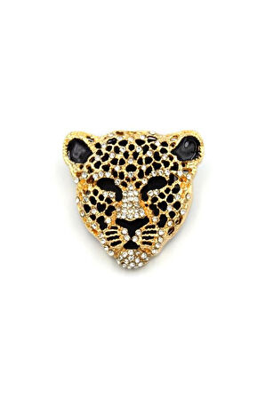 Leopar Broş - Altın