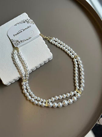 İnci Kolye - Altın