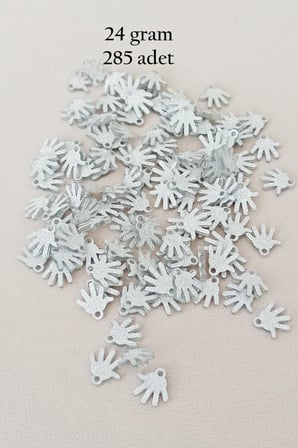Oya Abiye Bileklik Kolye Pleksi Metalik Plastik Pul Gümüş Renk 24 gram 285 adet - BNC579