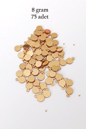 Oya Abiye Bileklik Kolye Pleksi Metalik Plastik Pul Altın Renk 8 gram 75 adet - BNC493