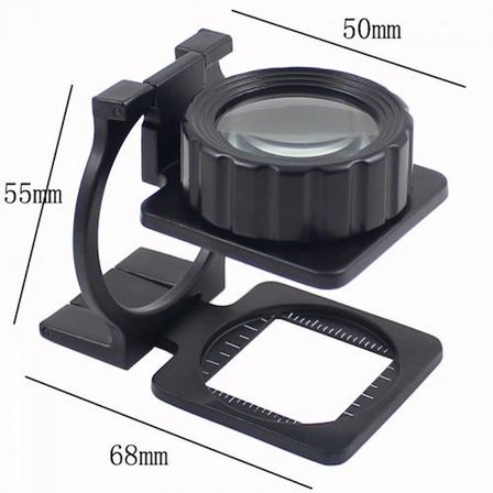 Tekstilciler Için  Kumaş Kontrolü Büyüteç,katlanan, Metal 15x Büyütme