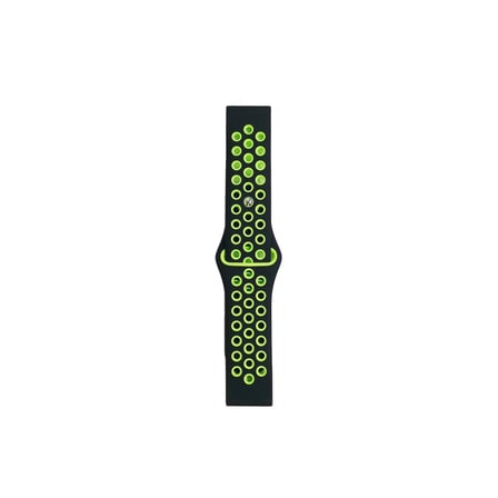 Watch 20mm Spor Delikli Kordon (saat Değildir) - Siyah-yeşil