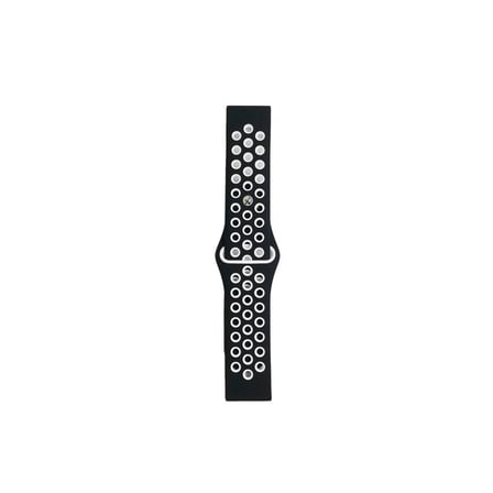Watch 20mm Spor Delikli Kordon (saat Değildir) - Siyah-beyaz