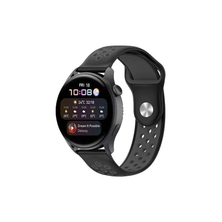 Watch 20mm Spor Delikli Kordon (saat Değildir) - Siyah-füme