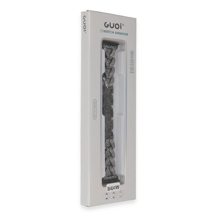 Apple Watch 38mm Node Taşlı Kordon (saat Değildir) - Siyah