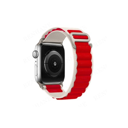 Apple Watch 38mm Mountain Kordon (saat Değildir) - Beyaz-kırmızı