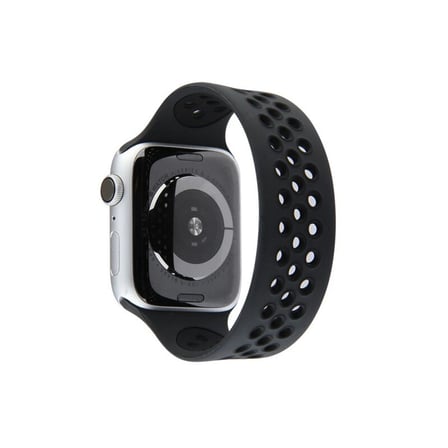 Apple Watch 38mm Ayarlı Delikli Silikon Kordon (saat Değildir) - Siyah-siyah