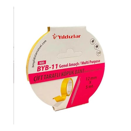 YILDIZLAR 12x5 ÇİFT TARAFLI KÖPÜK BANT BYB-11-(***3 ADET***)