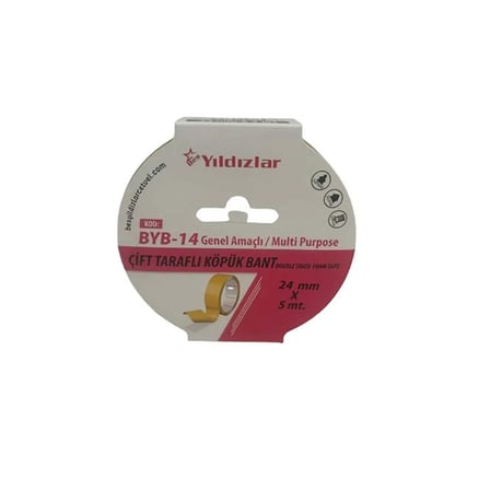 YILDIZLAR 24x5 ÇİFT TARAFLI KÖPÜK BANT BYB-14