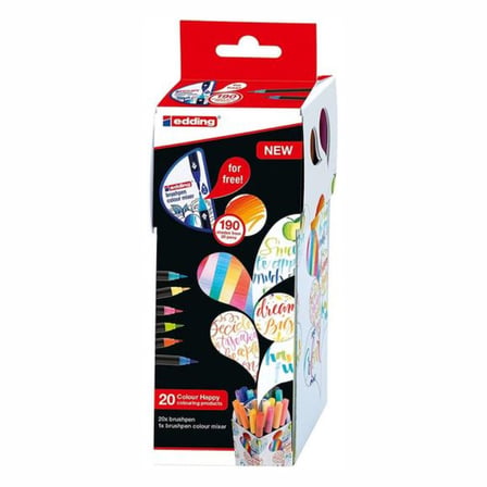 EDDİNG BRUSH PEN 20 RENK SET COLOUR HAPPY