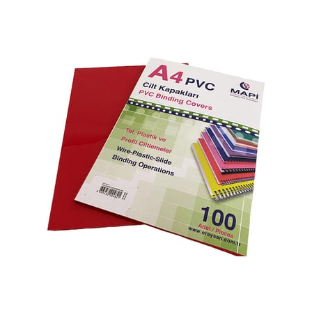 MAPİ A4 PVC CİLT KAPAĞI KIRMIZI 160mic.2040203 (KAMPANYA)