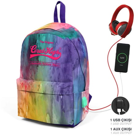 YAYGAN 23434 CORAL HIGH SIRT ÇANTASI USB+AUX SOKETLİ