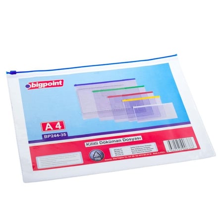 BIGPOINT BP244-35 MAVİ FERMUARLI DÖKÜMAN DOSYASI-(***3 ADET***)