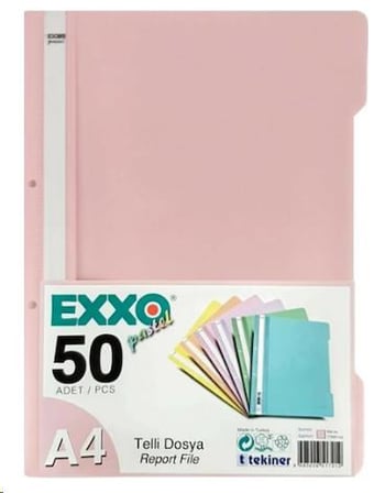 EXXO PASTEL TELLİ DOSYA 50 Lİ ŞEFTALİ TURUNCU TTRP110