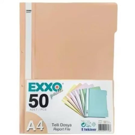 EXXO PASTEL TELLİ DOSYA 50 Lİ SOMON PEMBE TTRP120