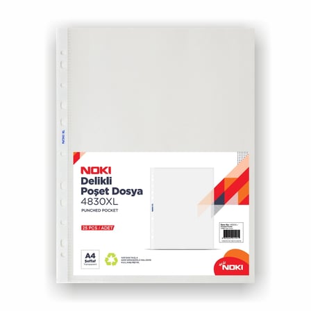 NOKİ POŞET DOSYA 25 Lİ A4 XL 4830XL25