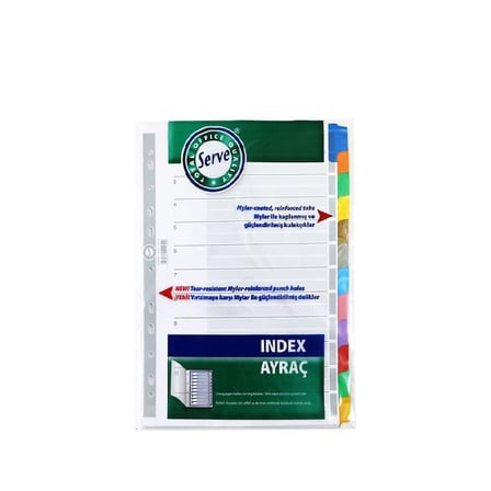 SERVE 12 RENKLİ KARTON A4 AYRAÇ SV-5525-K