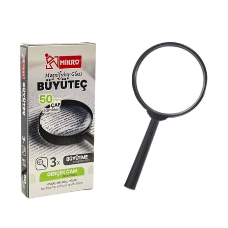 MİKRO MFG-7243-50 BÜYÜTEÇ 50MM GERÇEK CAM MAGNIFYING GLASS-(***6 ADET***)