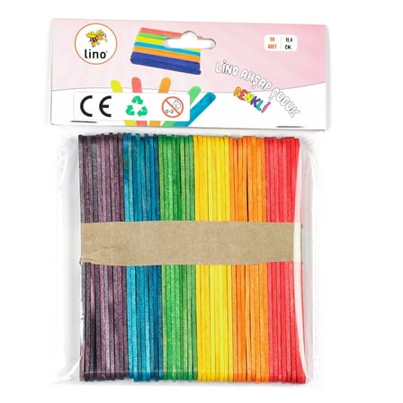 LINO RBZ-033 AHŞAP ÇUBUK RENKLİ DAR 11 CM 50 Lİ-(***1 ADET***)