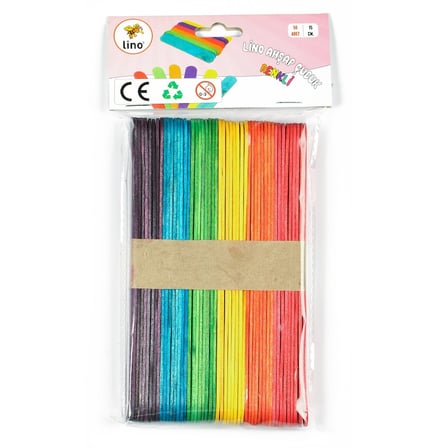 LINO RBZ-031 AHŞAP ÇUBUK RENKLİ GENİŞ 15 CM 50 Lİ-(***6 ADET***)