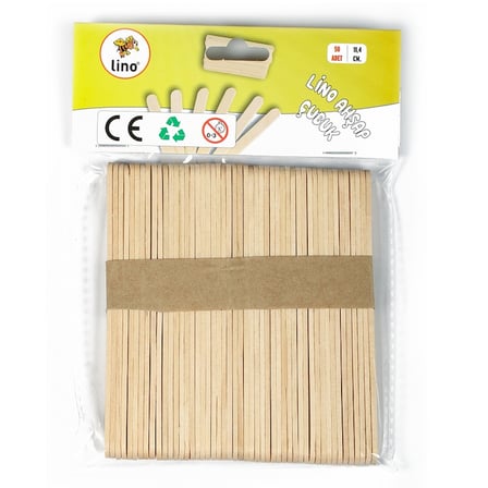 LINO RBZ-032 AHŞAP NATUREL ÇUBUK DAR 11 CM 50 Lİ-(***3 ADET***)