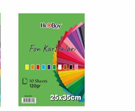 HERBOY FON KARTONU 25X35 KARIŞIK 10'LU HRB-3879-(***9 ADET***)