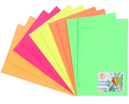 LINO 20x30 FOSFORLU FON KARTONU 5 RENK 10 LU PP-0151-(***1 ADET***)