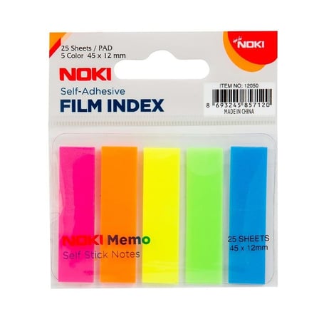 NOKİ MEMO FİLM İNDEX 5 RENK SAYFA  AYRAÇ 45x12 mm 12050-(***12 ADET***)