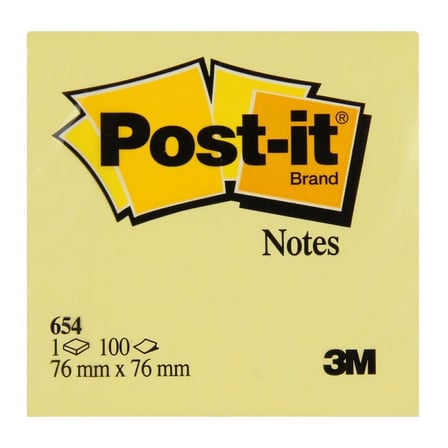 3M 654 76x76 POSTİT SARI 100 YP