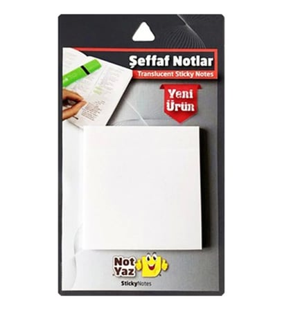 NOT YAZ ŞEFFAF NOTLAR ADET (BEYAZ) SN-8957-(***12 ADET***)