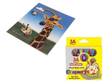 3A ARK 1306 BOYAMA KİTABI+BOYA KALEMİ-(***6 ADET***)