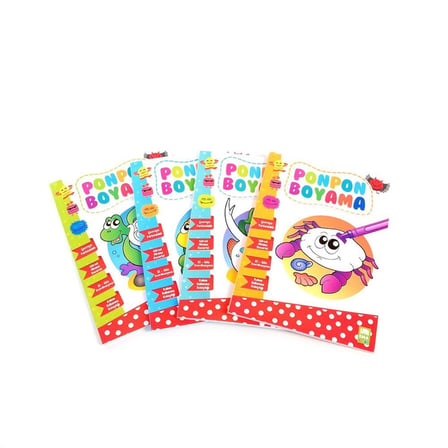 EMA ÇOCUK PONPON BOYAMA KİTABI 1-4-(***3 ADET***)
