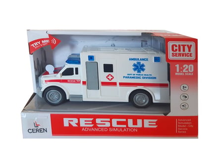 CTOY IŞIKLI VE SESLİ SÜRTMELİ AMBULANS 1:20 WY670A
