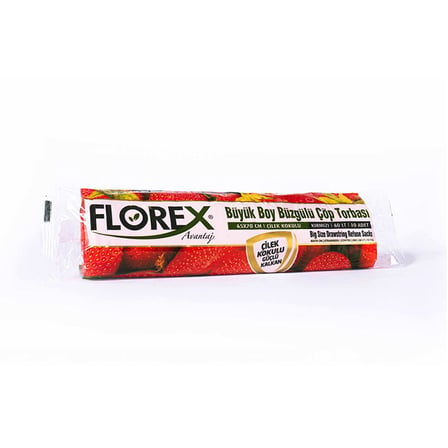 FLOREX ÇÖP TORBASI BÜZGÜLÜ BÜYÜK BOY ÇİLEK 10 LU ÇT502-(***3 ADET***)