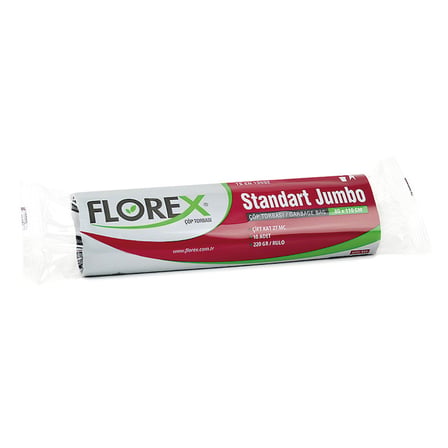 FLOREX ÇÖP TORBASI STANDART JUMBO SİYAH 10 LU  ÇT511S-(***6 ADET***)