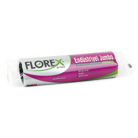FLOREX ÇÖP TORBASI END.JUMBO BOY SİYAH 10 LU  ÇT514S-(***1 ADET***)