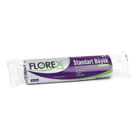 FLOREX ÇÖP TORBASI STANDART BÜYÜK SİYAH 10 LU  ÇT526S-(***1 ADET***)