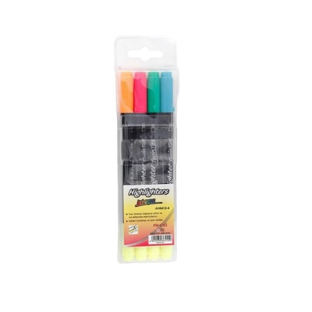 AIHAO 4 LÜ ÇİFT UÇLU FOSFORLU KALEM AH6412-4-(***1 ADET***)
